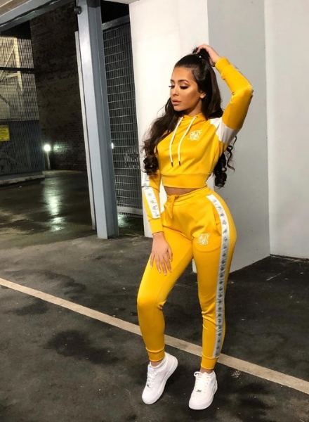 yellow sik silk tracksuit