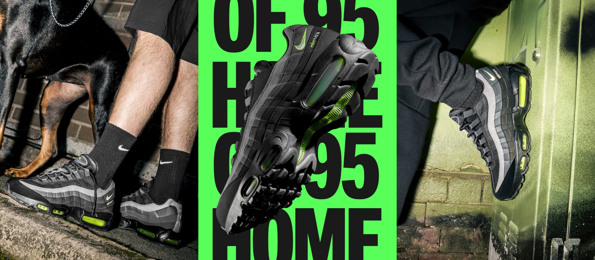 nike air max 95 grey volt logo